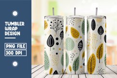 Abstract Shapes And Leaves Tumbler Wrap Sublimation Product Image 1