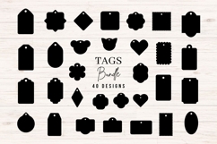 Gift Tag SVG Bundle | 40 Blank Printable Tags, PNG DXF Product Image 1