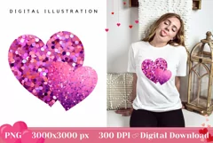 Love Hearts T-Shirt Design, Valentine's Day Illustrations Product Image 1