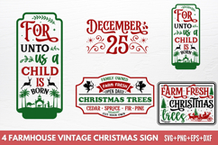 Farmhouse Vintage Christmas Sign SVG Product Image 1
