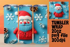 3D Santa Claus Christmas Tumbler Wrap Sublimation 20oz Product Image 1