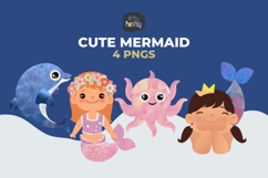Watercolor Mermaid Clipart Product Image 1