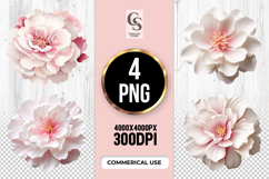 Pink Peony Flower Clipart Sublimation PNG Product Image 1