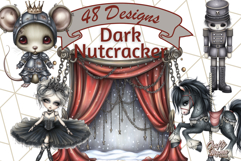 Dark Nutcracker Clipart Gothic Holiday Ballet PNG, Christmas Product Image 1