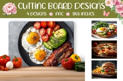 Fried Eggs Cutting Board, Pizza PNG, Burger PNG Product Image 1