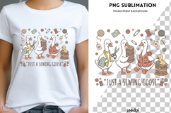 Just a Sewing Goose PNG | Cute Sewing Goose Clipart Product Image 1