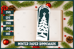 Christmas Bookmark Paper cut SVG, Layered paper cut Product Image 1