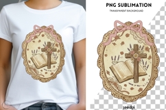 Vintage frame cross png design for T-shirts Product Image 1