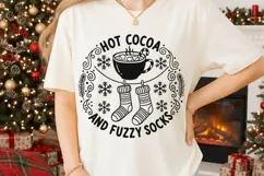 Hot Cocoa And Fuzzy Socks Svg, Christmas Hot Chocolate Svg. Product Image 2