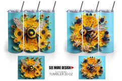 3d Bee Quilling Art | Tumbler Sublimation Wrap Product Image 5