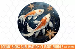Zodiac Signs Sublimation Clipart PNG, Watercolor Clipart Product Image 1
