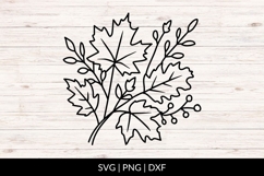 Hand Drawn Fall Leaves Arrangement SVG Product Image 1