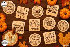 Thanksgiving Coasters SVG Bundle | Drink Coaster | SVG Product Image 1