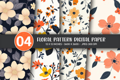 Floral Pattern Digital Paper Product Image 1