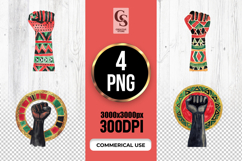 African Pattern Raised Fist Clipart Sublimation PNG Product Image 1