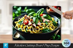 Pesto Pasta with Chicken Cutting Board Sublimation Design Product Image 1