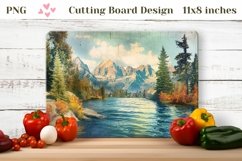 Vintage Mountains Cutting Board, Nature Cutting Board Design Product Image 1