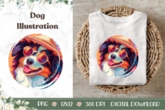 Mountain Dog Illustration, Cartoon Mountain Dog Sublimation Product Image 1