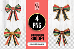 Festive Striped Bow Clipart Sublimation PNG Product Image 1