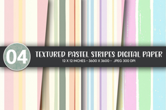 Textured Pastel Stripes Digital Paper Product Image 1