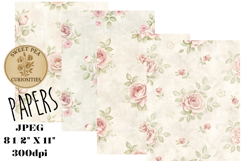 Flowers, Shabby Chic, Papers, Junk Journal Product Image 1