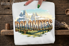 Dolomites PNG, Vintage Italy Mountain Alps Sublimation Product Image 3