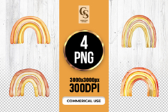 Warm Rainbow Watercolor Clipart PNG Product Image 1