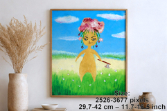 Angry fairy print wall decor author acrylic painting wall ar Product Image 1
