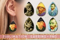 Teardrop Earring Bundle Van Gogh Portrait Sublimation Png Product Image 1