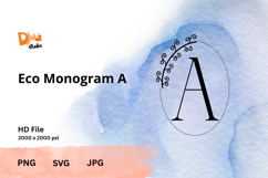 Eco Monogram Minimal Nature- Inspired Letter Set PNG SVG JPG Product Image 1