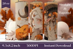 Kawaii Halloween Tumbler Wrap Design, Halloween Sublimation Product Image 1