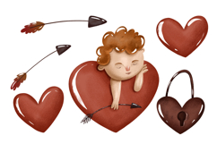 Cute Little Angel Sleeps on a Cloud Angels Sleep on Heart Product Image 1