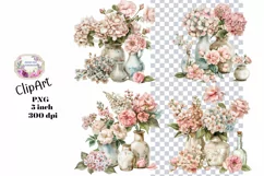 Flowers, Clipart, Ephemera, PNG, Junk journal, Shabby Chic Product Image 1