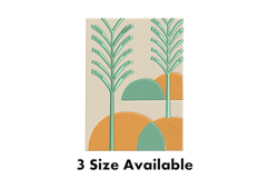 Geometric Trees &amp; Sunset Hills Embroidery Design Product Image 1