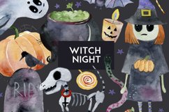 Watercolor halloween clipart Witch bundle Product Image 1