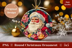 Knitted Santa Claus Ornament PNG, Merry Christmas Ornament Product Image 1