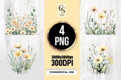 Wild Meadow Floral Clipart Sublimation PNG Product Image 1