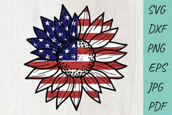 USA Sunflower, 4th of July SVG, Files for Cricut Product Image 1