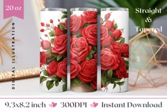 Floral Tumbler Wrap Design, Flowers Sublimation Tumbler Product Image 1