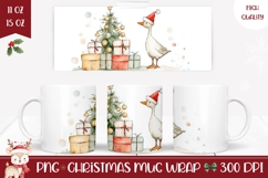 Cartoon Christmas Duck Mug Design, Christmas Mug Print Product Image 1
