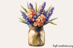 Spring Hyacinth Flower Clipart Bundle PNG Product Image 2