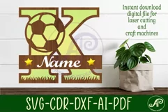 Football or Soccer Capital Monogram Letter K SVG Product Image 1