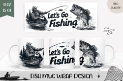 Let&#039;s Go Fishing Mug Wrap, Dad Mug Design, Fisherman Mug PNG Product Image 1