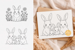 Peeking Bunny, Easter Bunny Family svg, Line Art Product Image 1