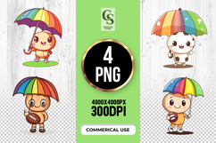 Cute Kids Umbrella Clipart Sublimation PNG Product Image 1