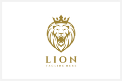 King Lion Head Logo Design Vector Illustration Product Image 1