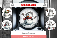 Car Coaster Grumpy Snowman Product Image 1