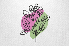 Abstract Botanical Leaf Embroidery Design Product Image 1