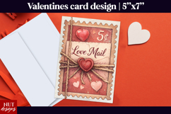 Love Mail Valentine Card. Valentine card Post stamp Product Image 1
