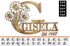 Flower Monogram Split Letters, Floral Monogram Font SVG File Product Image 2